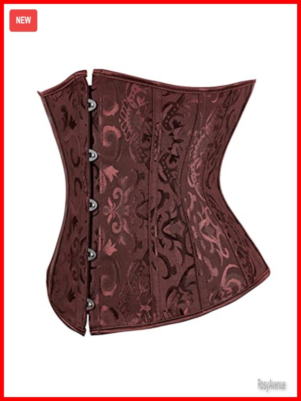 Gothic Brocade Underbust Corset Lace Up Steel Boned Bustier Top